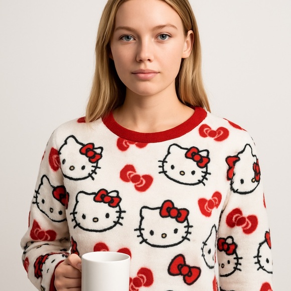 (SOLD)-NWT Hello Kitty Cozy Fleece Pajamas - Picture 1 of 5